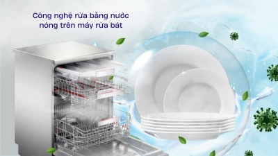 Tìm hiểu về công nghệ rửa bằng nước nóng trên máy rửa bát