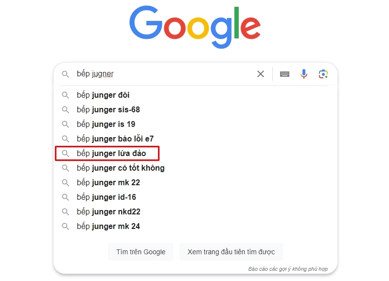 Bếp Junger lừa đảo
